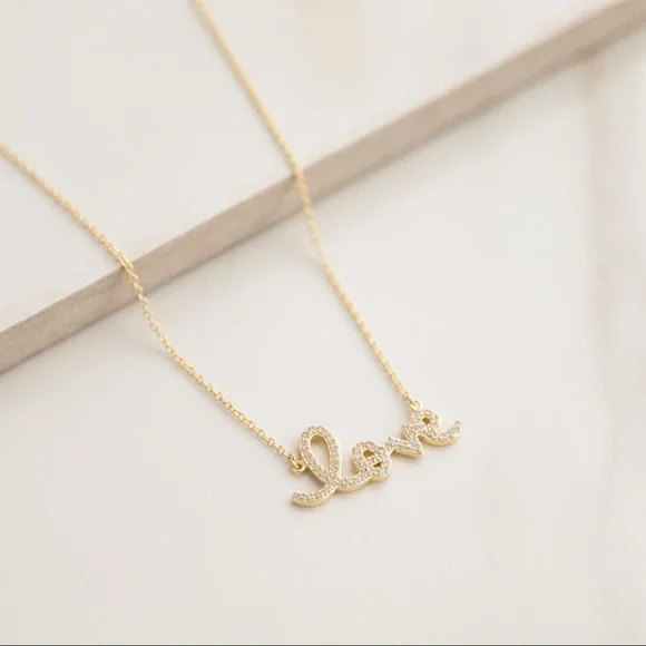 Love Crystal Necklace | 14k Gold Plated - Picture 3 of 8